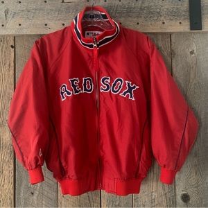 Boy’s M 10/12 MAJESTIC Authentic Collection MLB RED SOX Dugout Zip Up Red Jacket